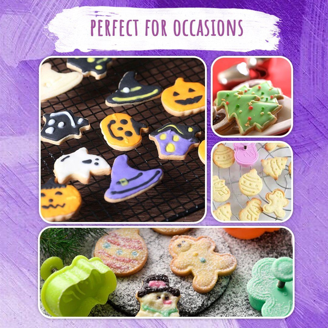 4pcs Stamp Biscuit Mold