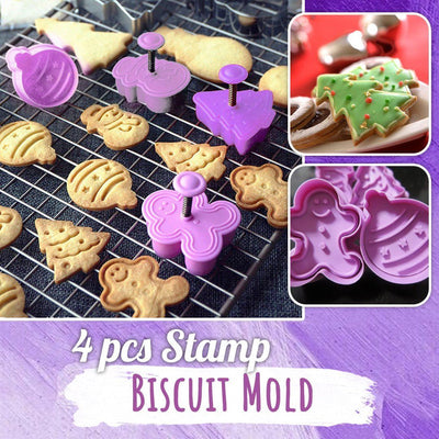 4pcs Stamp Biscuit Mold