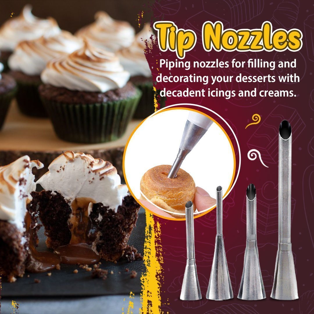 Cream Piping Tip Nozzles Kit