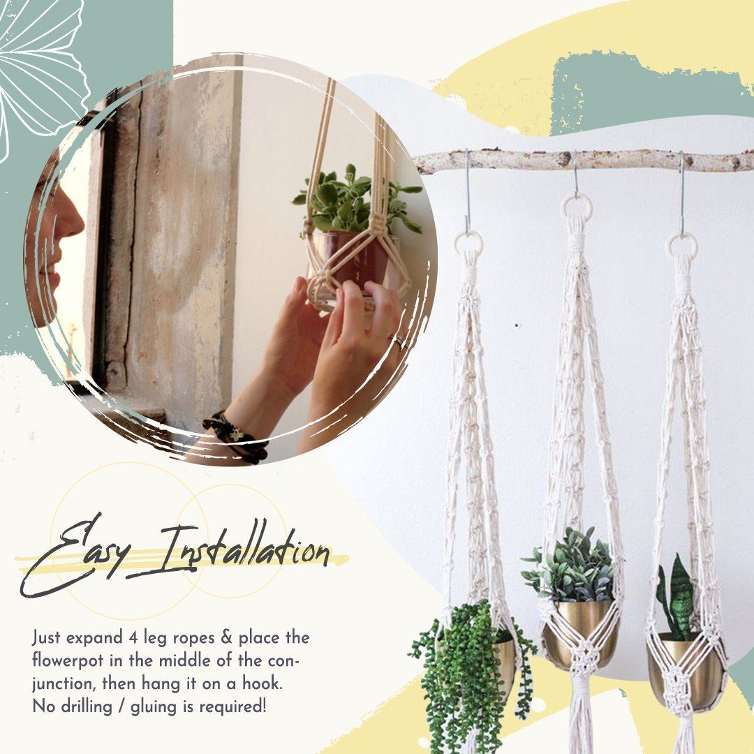 Boho Styled Macrame Plant Hangers