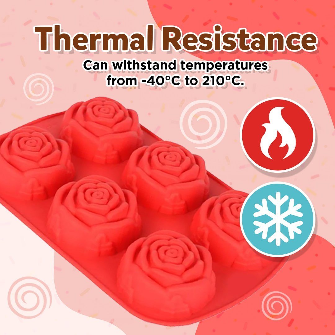 6PCS Set Silicone Rose Mold