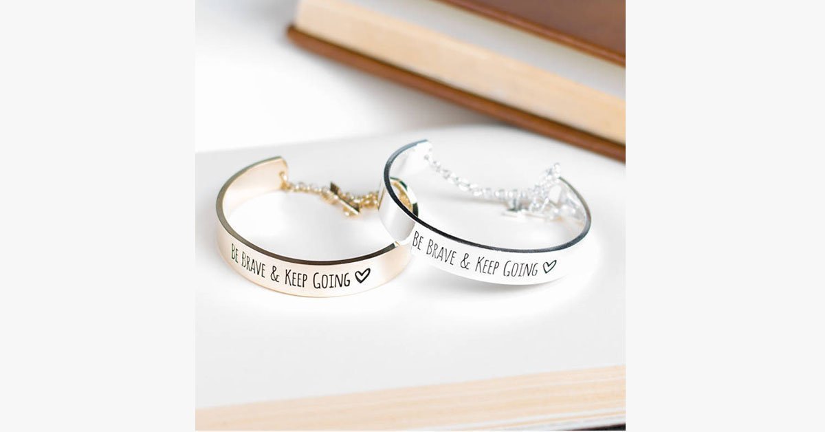 Be Brave & Keep Going Engraved Bangle