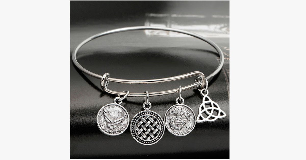 Air Force Enchanting Charm Bangle