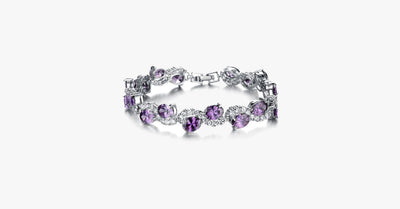 Alexandrite Exquisite Bracelet - Platinum-Plated Round Cut Bracelet with a Modern Look