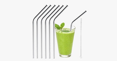 6 Piece Set Stainless Steel Drinking Straws - Eco-friendly Straws