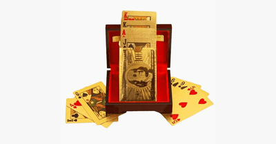 24K Gold-Plated Playing Cards with Optional Case
