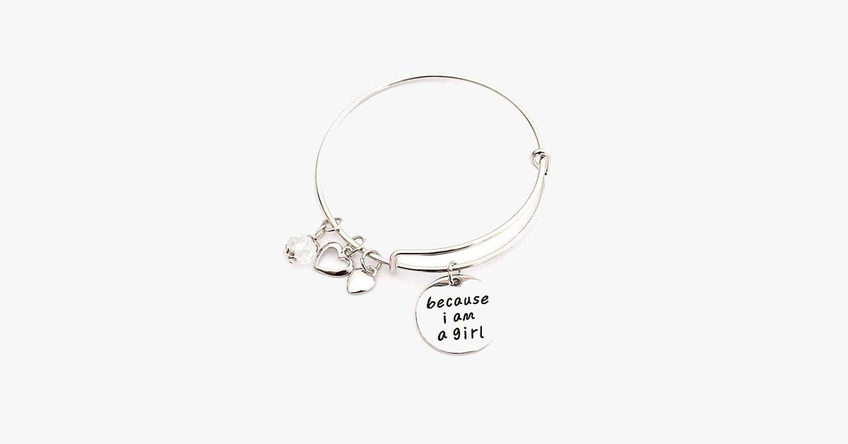 Because I am a Girl Charm Bangle