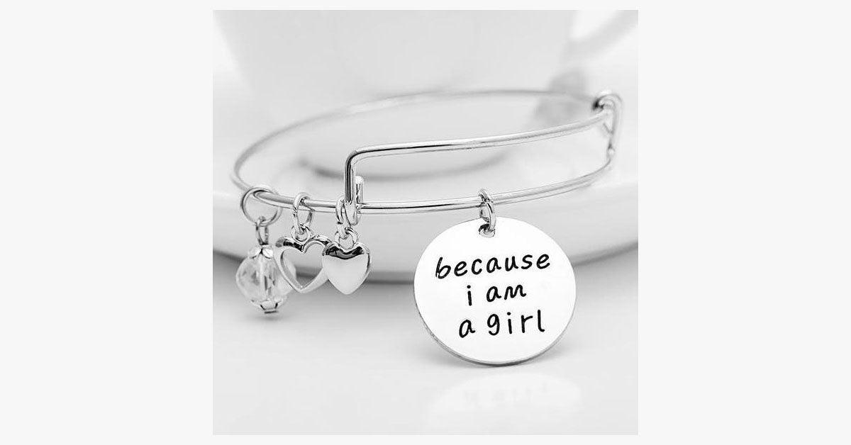 Because I am a Girl Charm Bangle