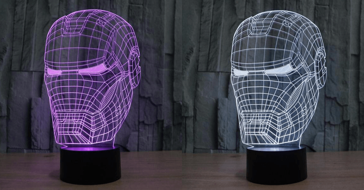 3D Optical Illusion Lamp with Iron Man Head – A Great Collectible For All Marvel Fans