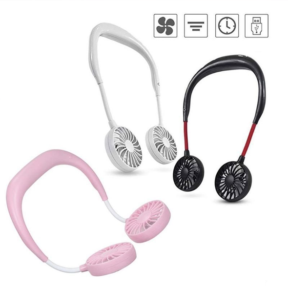 Portable Hand-free Neckband Fan