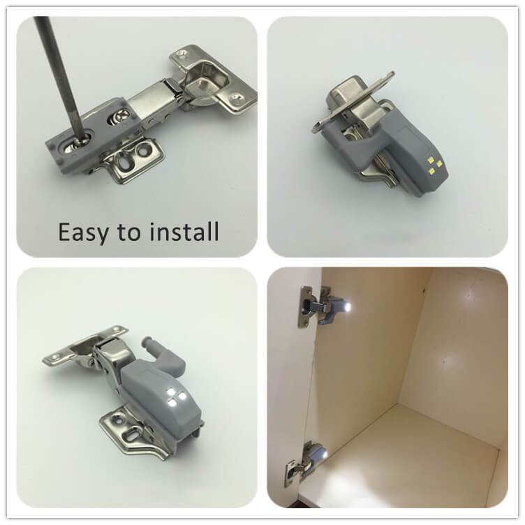 4 PCS Hydraulic Damping Led Hinge Light, Cabinet Light