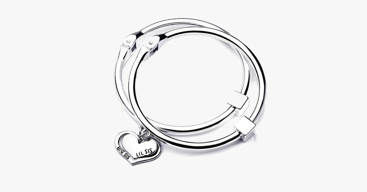 Big Sis Lil Sis Charm Bangle Set