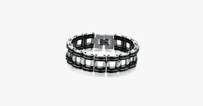 Black Strip Stainless Steel Bracelet