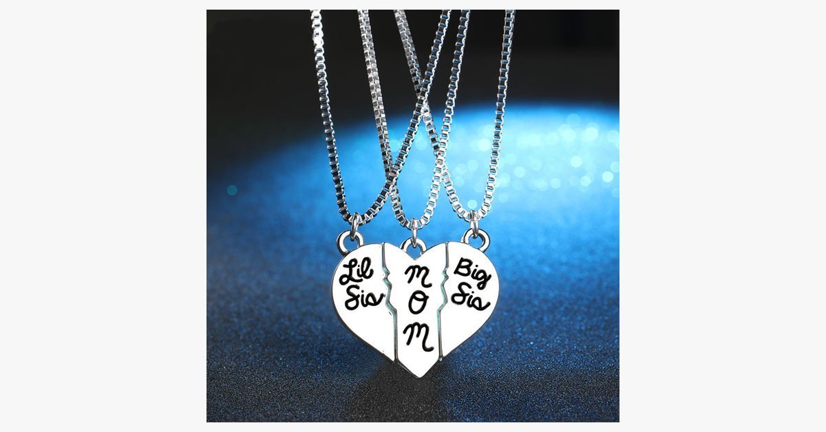 Big-Lil Sister-Mom Pendant Necklace
