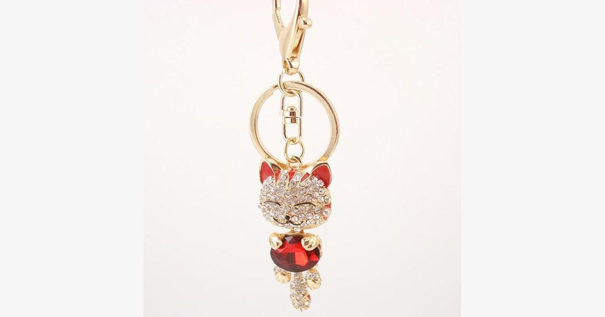Cute Gold Cat Keychain – So That You Never Forget Your Keys Again!