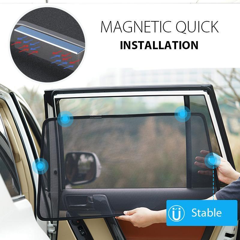Car Side Window Magnetic Sunshade Curtains (2 PCs)