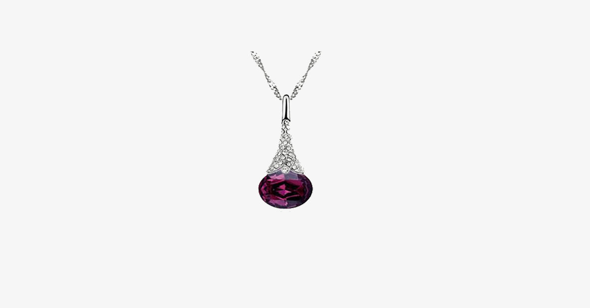 Crystal Water Drop Pendant -Multi Color Austrian Crystals with Lobster Clasp