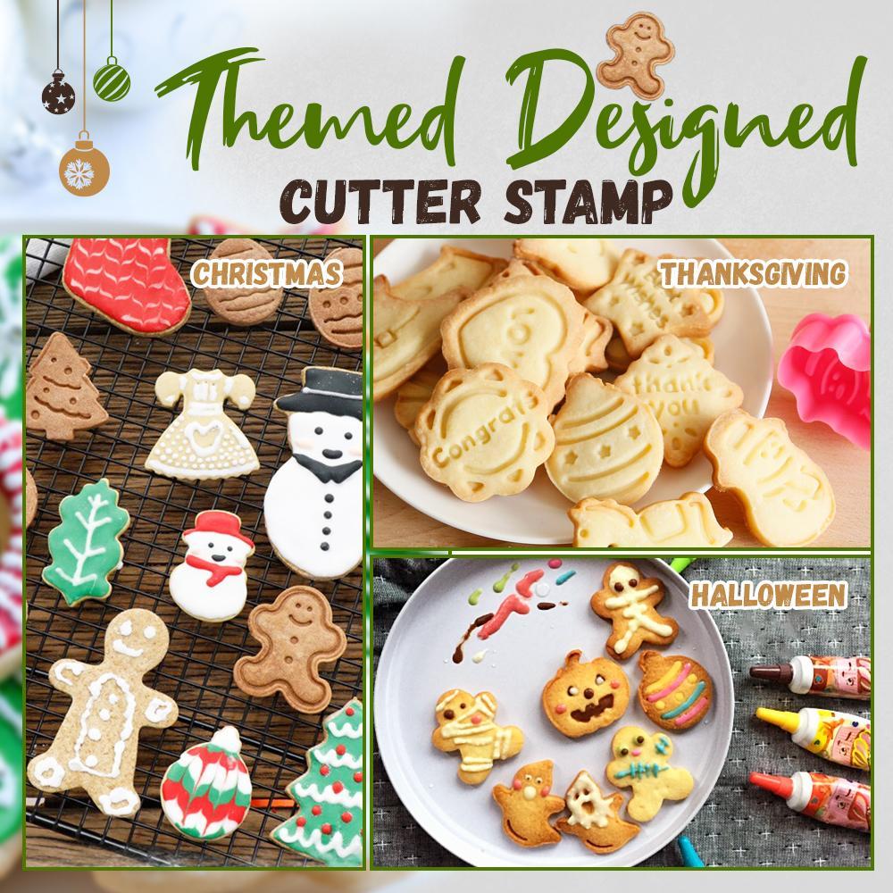 3D Cookie Cutter Stamp 4-Piece Set