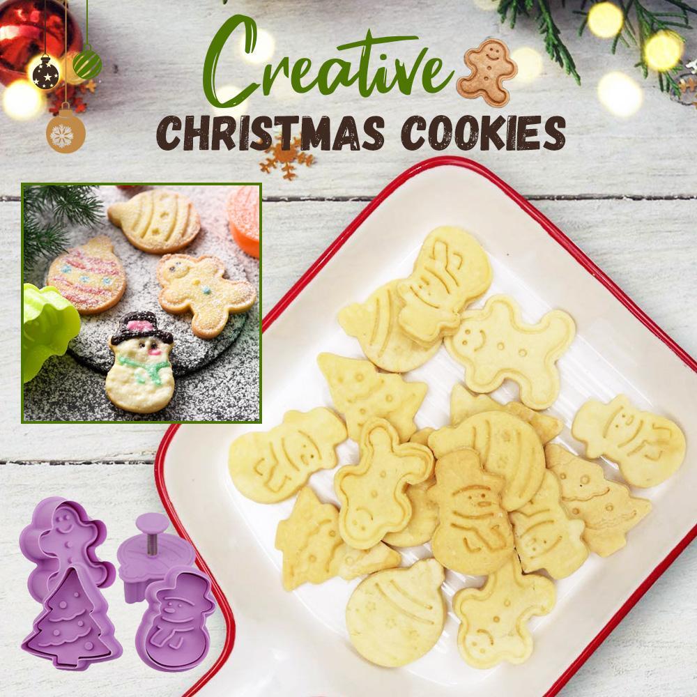 3D Cookie Cutter Stamp 4-Piece Set