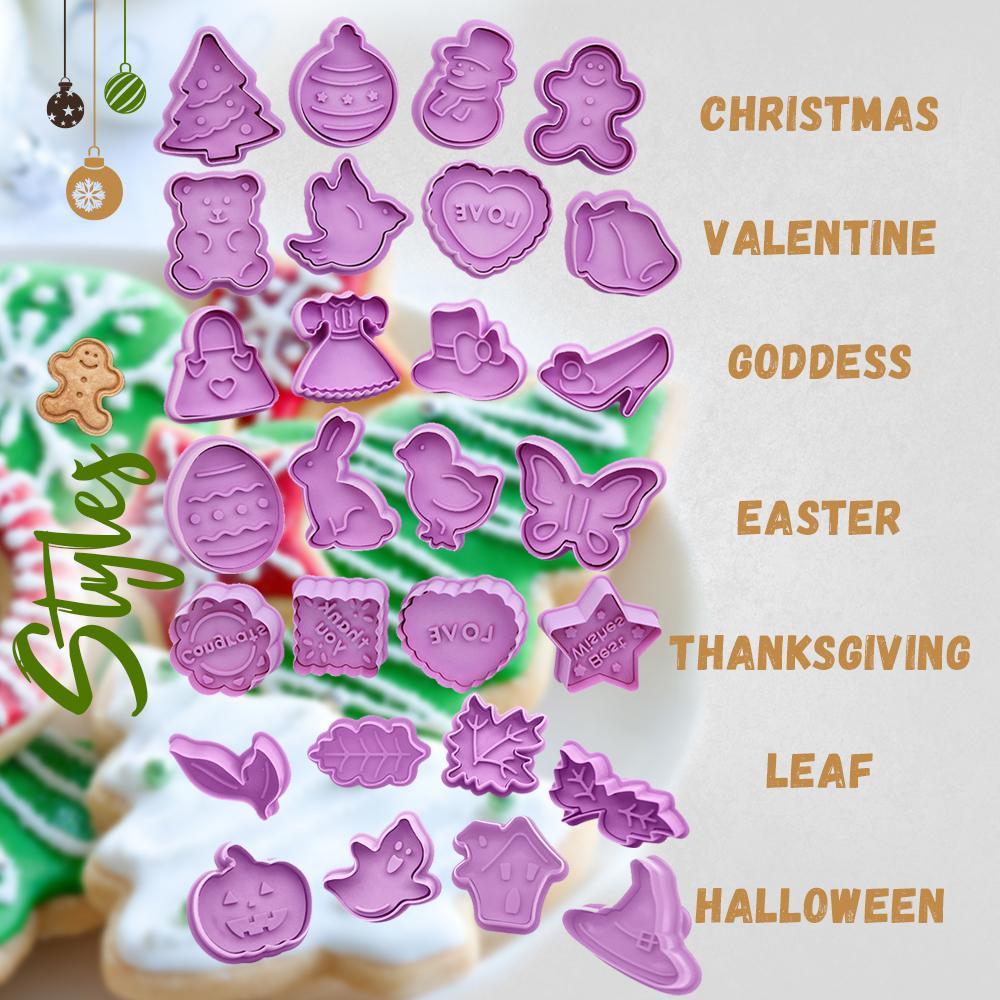 3D Cookie Cutter Stamp 4-Piece Set