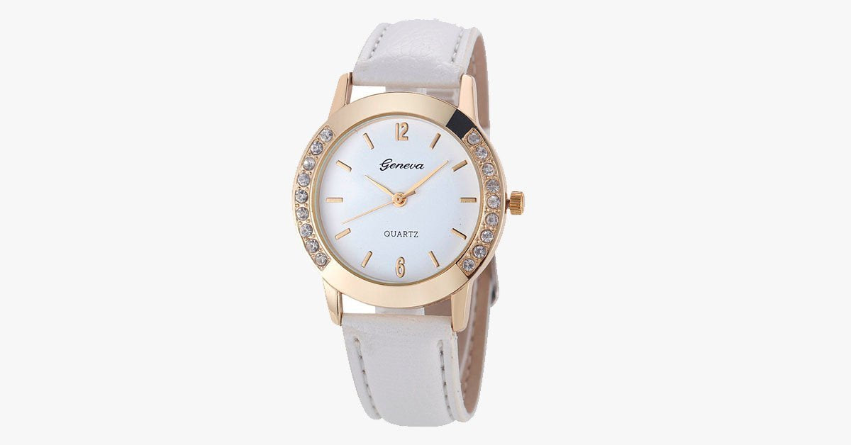 Analog Leather Quartz Watch
