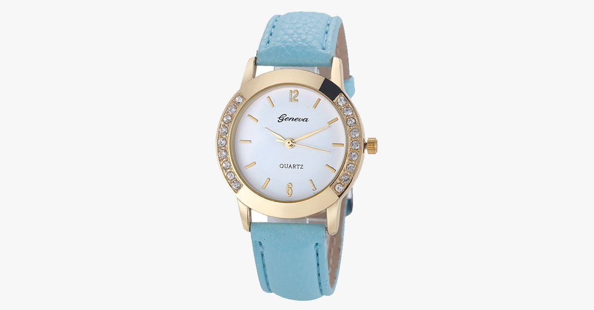 Analog Leather Quartz Watch