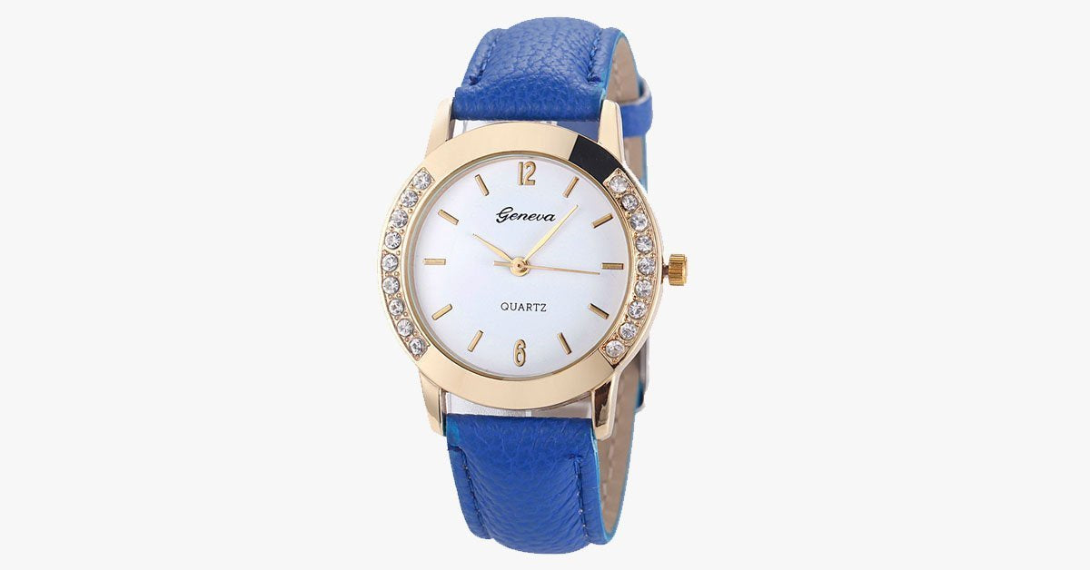 Analog Leather Quartz Watch