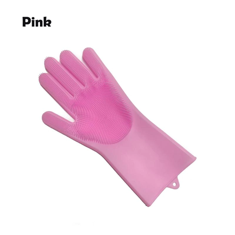 2 in 1 Silicon Dish Scrubber Gloves