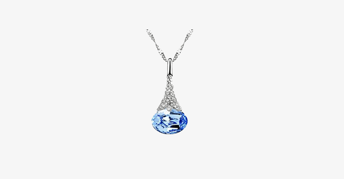 Crystal Water Drop Pendant -Multi Color Austrian Crystals with Lobster Clasp