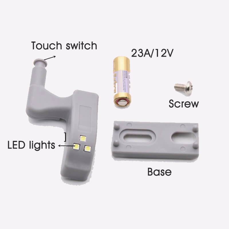 4 PCS Hydraulic Damping Led Hinge Light, Cabinet Light