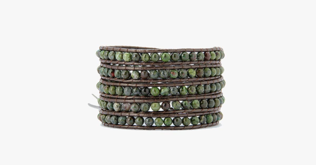 4MM  Natural Jasper Stone Wrap Bracelet