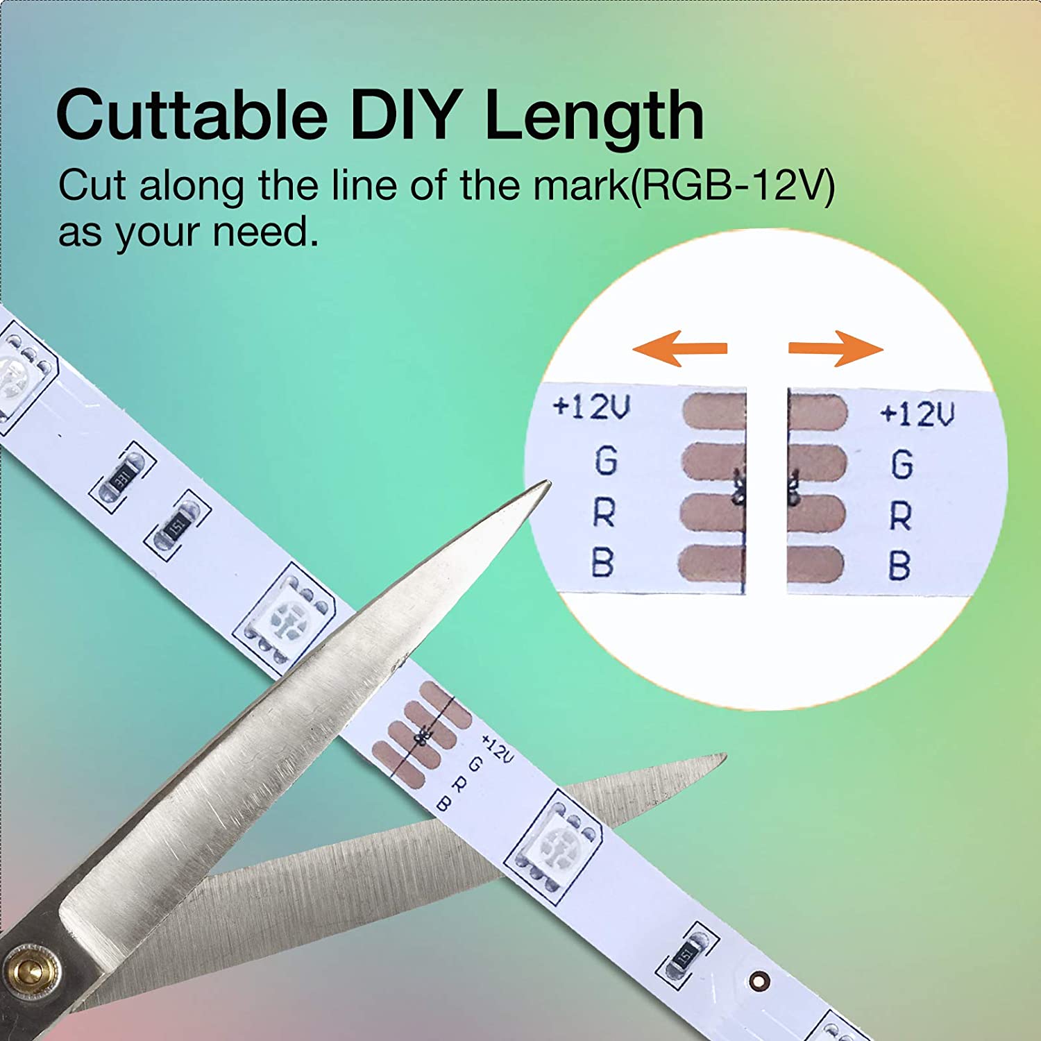 50ft RGB Led Strip Lights, Volivo Color Changing Led Light Strips Kit with Remote Control, Led Lights for Bedroom