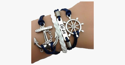 Anchor Wheel Love Bracelet