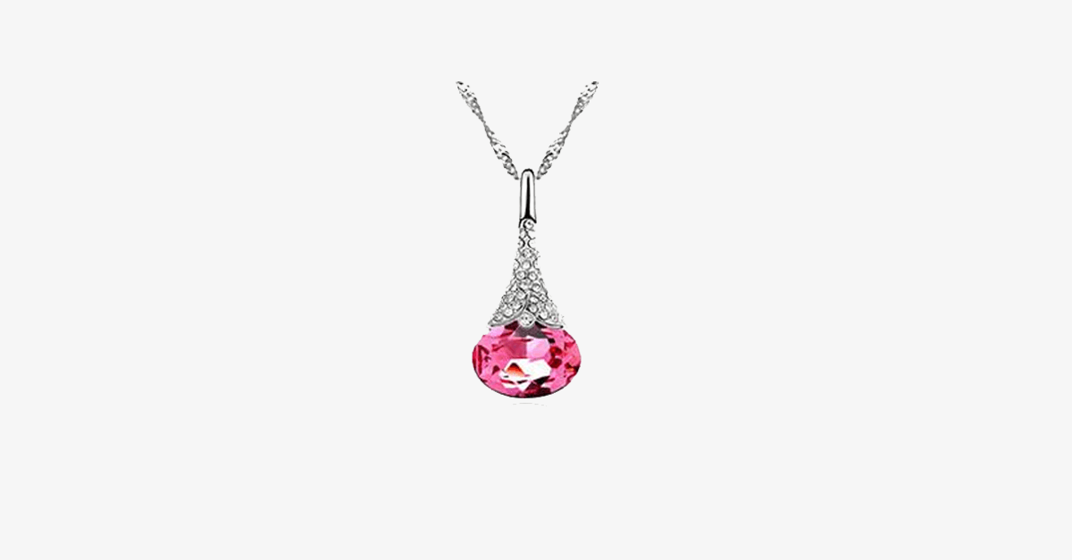Crystal Water Drop Pendant -Multi Color Austrian Crystals with Lobster Clasp