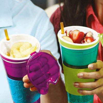 2 in 1 Snack & Drink Cup with Straw(Random Color)