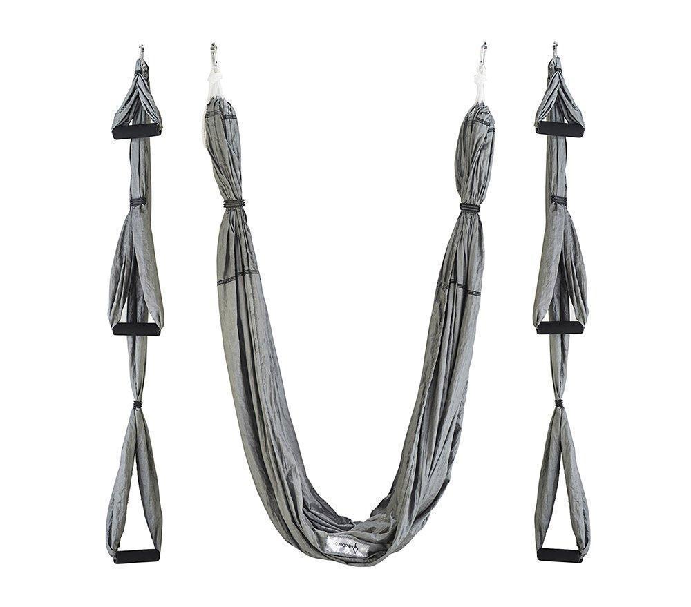 Aerial yoga hammock 6 handles strap, home gym hanging belt swing, anti-gravity aerial traction device