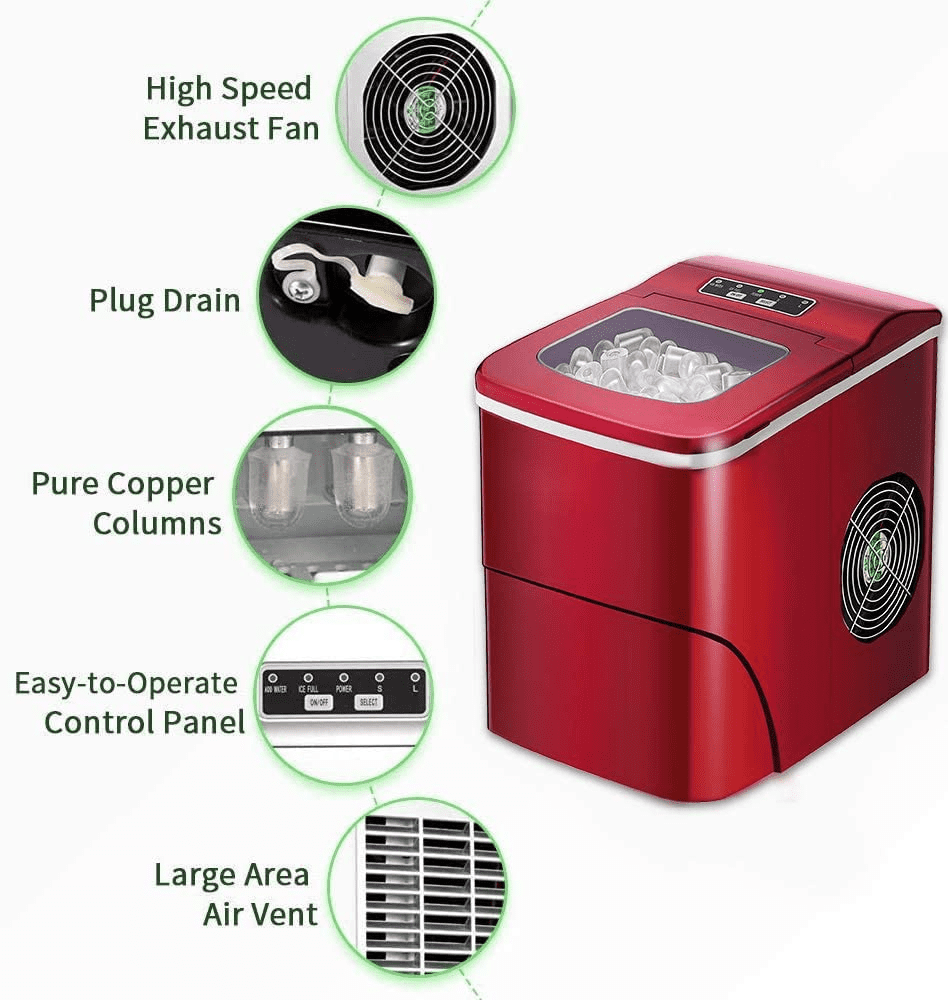 AGLUCKY Ice Maker Machine for Countertop Portable Ice Cube Makers