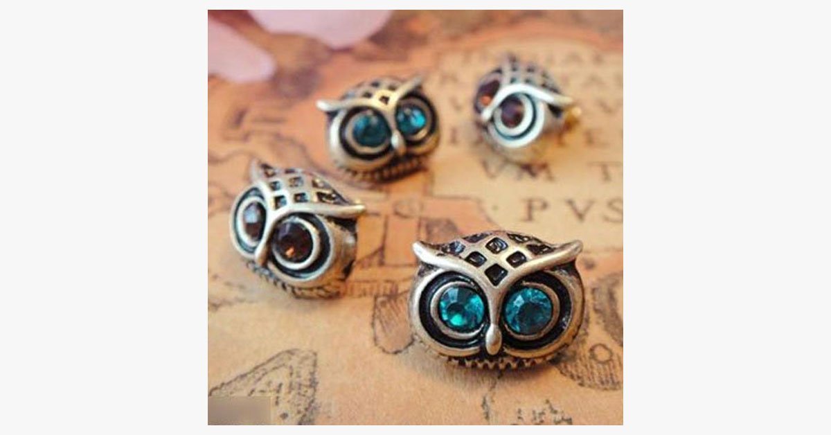 Crystal Owl Earrings