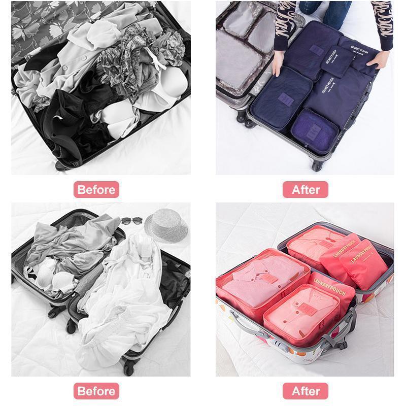 6 Pieces of Portable Luggage Packing Cubes