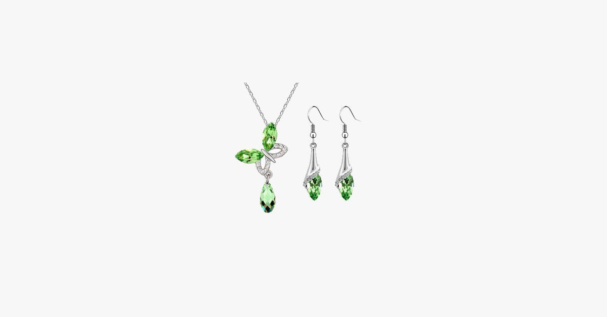 Butterfly Raindrop Pendant Set