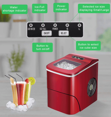 AGLUCKY Ice Maker Machine for Countertop Portable Ice Cube Makers