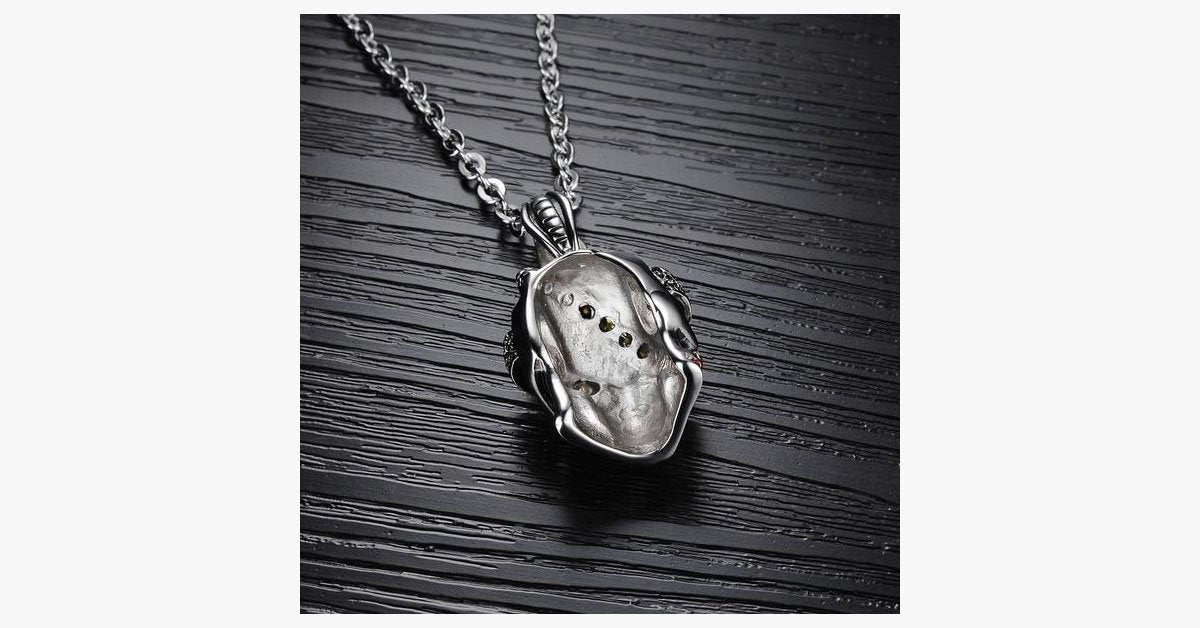 Bloody Stainless Steel and Cubic Zirconia Skull Pendant