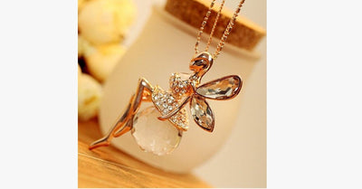Charming Crystal Fairy Necklace - Add Some Magic to Your Look!