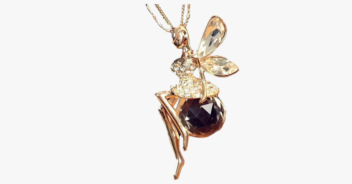 Charming Crystal Fairy Necklace - Add Some Magic to Your Look!