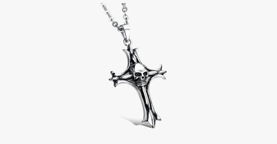 Cross Skull Stainless Steel Pendent