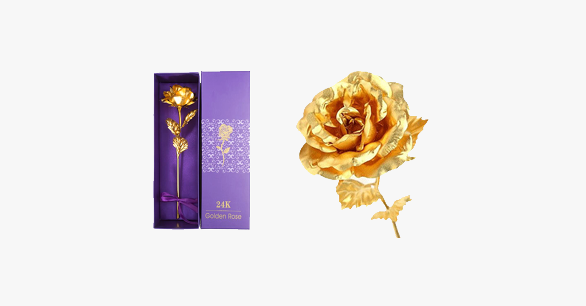 24K Gold Dipped Real Rose with Gift Box