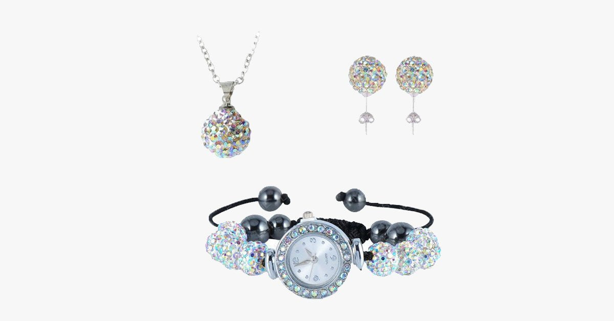 Crystal Watch Balla Pendant Set