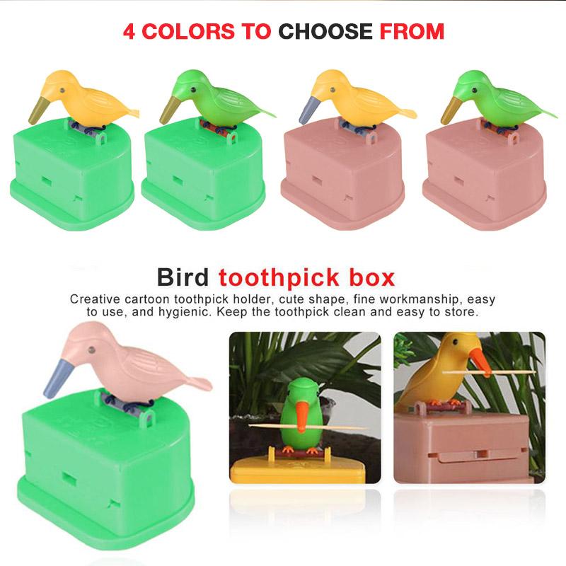 Creative Automatic Toothpick Box Cartoon Bird