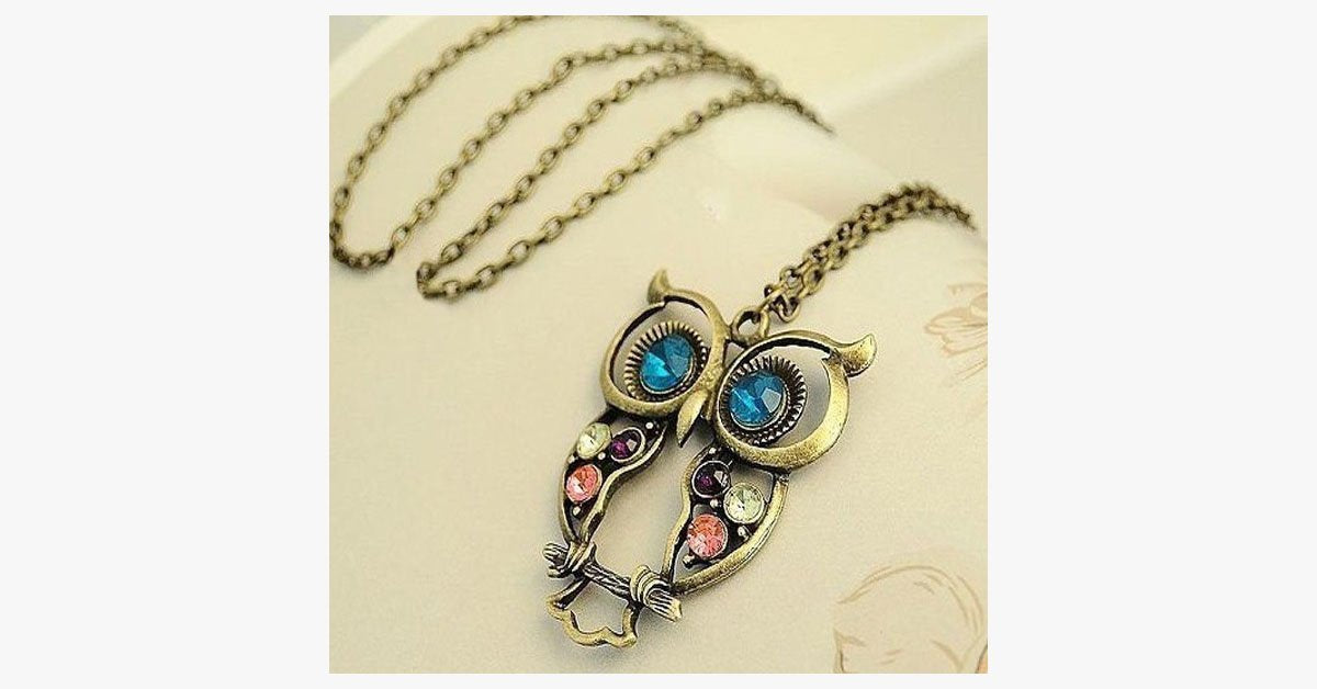 Blue Eyes Owl Pendant