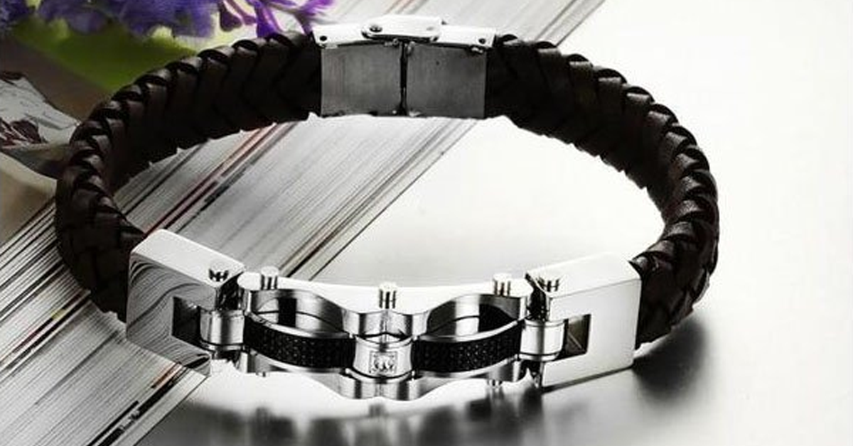 Armageddon Wing Men's Stainless Steel Bracelet (Brown)